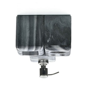 Élégant ensemble de salle de bain en marbre noir moderne et durable de trois pièces avec gobelet et porte-brosse à dents au prix de gros - Product Image 5