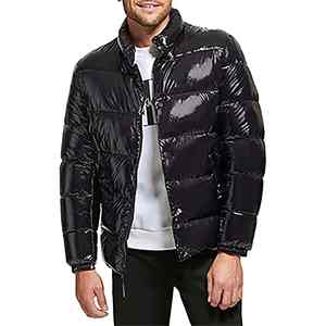 Manteau chaud d'hiver de créateur personnalisé unisexe veste à bulles rembourrée avec bloc de couleurs fermeture à glissière support de remplissage en fibre de polyester de grande taille - Product Image 1