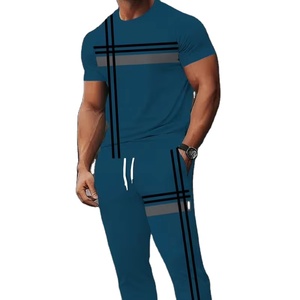 Survêtement de haute qualité, nouveau style, personnalisé, coupe régulière, 100% coton, survêtement d'été pour hommes, logo personnalisé, vêtements décontractés - Product Image 1