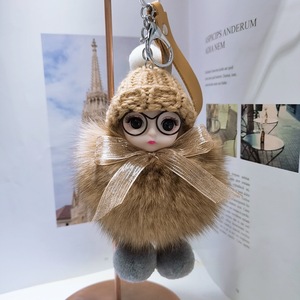 Porte-clés en peluche 3d pour poupée bébé endormi Porte-clés boule de fourrure de <span class=keywords><strong>lapin</strong></span> avec <span class=keywords><strong>pompon</strong></span> Porte-clés de voiture avec breloque de sac Porte-clés en fourrure de <span class=keywords><strong>lapin</strong></span> - Product Image 6