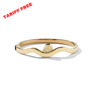 กำไลข้อมือเพชรแฟนซีสีเหลืองเพาะเลี้ยงในห้องปฏิบัติการ 1 กะรัต ตัวเรือนเงินแท้ 925 ทองคำแท้ 10K/14K/18K แบบมีบานพับ ดีไซน์ทันสมัย เหมาะสำหรับงานแต่งงาน - Product Image 1