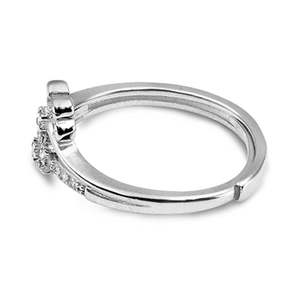 NOVAMART Fine Zarkan Floral Minimalist Pure Silver <b>Ring</b> Everyday Wear Gemstone Bezel Set with Invisible Platinum <b>Crafted</b> by Hand - Product Image 6