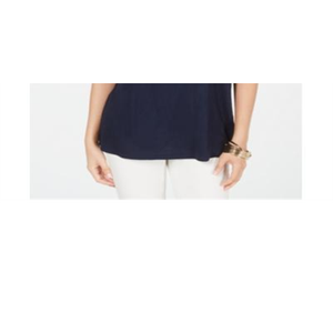 Top Casual da Donna Style & Co con Scollo a V, Ricamo Floreale in Chiffon Blu, Taglia XL, Vestibilità Ampia, Lunghezza Lunga - Product Image 3