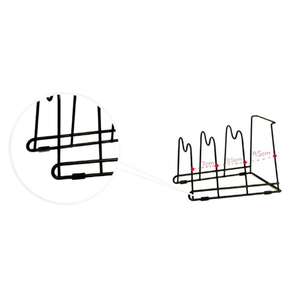Fabrication à 4 niveaux de <span class=keywords><strong>cuisine</strong></span> en fil de fer métallique robuste, organisateur de garde-manger, support de couvercles de casseroles de stockage - Product Image 6