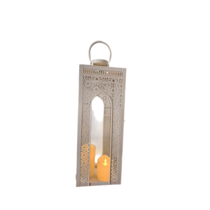 Farol de Metal de Estilo Marroquí de Lujo, Candelabro LED Cálido, Tallado Intrincado, Decoración Elegante para Interiores y Exteriores, Luz Festiva de Ramadán - Product Image 3