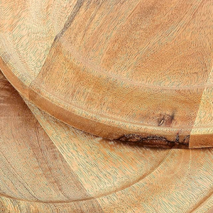 Indian Exporters' Custom Shaped Solid Wooden <b>Round</b> Dinner Charger Plates for <b>Table</b> Decor-Includes Metal <b>Cover</b> Condiments Bowls - Product Image 4