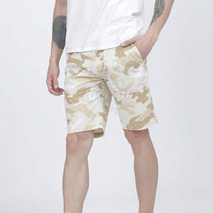 กางเกงขาสั้นเอวยางยืดสำหรับผู้ชายผ้าแคนวาสสำหรับใส่ในบ้านแบบลำลองเอว100% ผ้าฝ้ายขนาดพิเศษ - Product Image 1