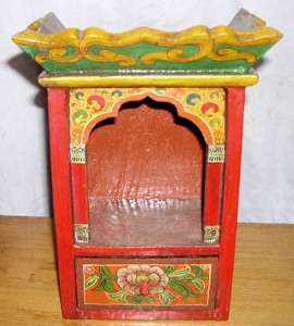 Caja de Templo de madera de estilo tibetano hecha a mano de bambú y producto hecho a mano de madera - Product Image 2