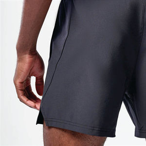 Lightweight Moisture Wicking Fabric Black Essential 5 Inch Shorts with Contour Side Panels and Inner <b>Mesh</b> <b>Pants</b> - Product Image 5