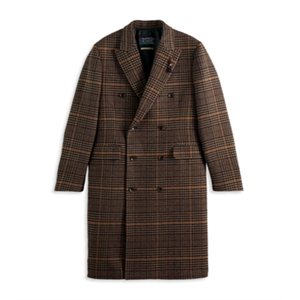 Scotch & Soda Double Breasted Slim Coat <b>Brown</b> Woolen Blazer with Button Decoration Print Waterproof Size 50 for Winter & Autumn - Product Image 1