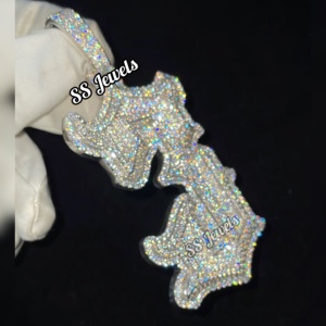 Custom 9.67 CTW VVS1 Moissanite Letter Pendant Necklace Unique Hip Hop Style Iced Charm for <b>Halloween</b> <b>Gift</b> - Product Image 2