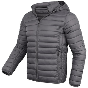 Men's Winter Hooded Puffer Jacket Casual Lightweight Warm Quilted Down Jacket Full Zip Outerwear Warm Hooded Puffer Jacket - Product Image 3