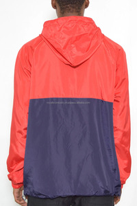 Active Lightweight Windbreaker Track Pullover Chaqueta con capucha Colorblock Quarter Zip Color Block Anorak con capucha Top Hombres Tallas grandes - Product Image 3