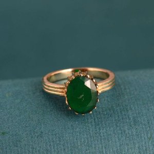 Bague en argent sterling 925 faite à la main, design vintage, sertie de pierres, tendance, avec un ovale vert fraise, pour femmes et jeunes filles, idéale pour les fêtes, mariages et anniversaires - Product Image 1