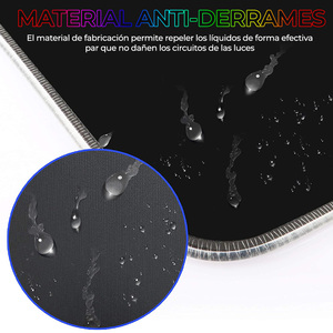 Tapis de souris de jeu avec éclairage LED RVB, 90x40 cm, imperméable, 4 mm d'épaisseur, logo personnalisé, chauffant et avec recharge sans fil, style imprimé - Product Image 5