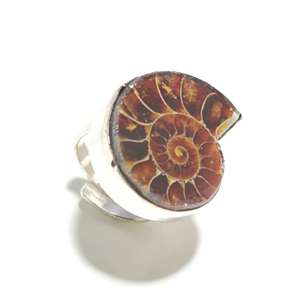 แหวนอัญมณีแอมโมไนต์ธรรมชาติทำจากเงินสเตอริง925แหวนหมั้นครบรอบปีของผู้หญิงคริสเตียนคลาสสิก - Product Image 2