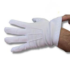 Gant en coton blanc avec manchette élastique, utilisation quatre saisons, durable et respirant pour la vie quotidienne - Product Image 1