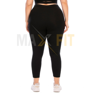 2024 <b>Women's</b> High Quality Yoga Wear Set <b>Plus</b> <b>Size</b> Workout Mesh Leggings with Pocket Solid Pattern Top Design - Product Image 3