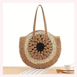 Bolso de mano de ratán y algas marinas de tejido abierto de moda hecho a mano con perlas suaves y detalles de diamantes Chic, ligero - Product Image 4