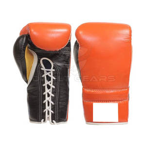 Custom Logo PU Leather Boxing <b>Lace</b> up <b>Gloves</b> for Training-Breathable Eco-friendly Full Finger Design - Product Image 1