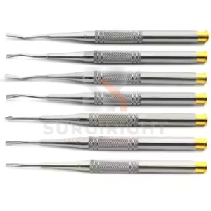 Elevadores dentales de luxación de raíces PDL, puntas de periotomos precisos, instrumentos de acero inoxidable chapados en oro veterinario CE por Surgiright - Product Image 1