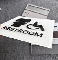 Panneau tactile braille ADA personnalisé en acrylique pour numéro de chambre d'hôtel, plaque de porte de toilettes, signalétique