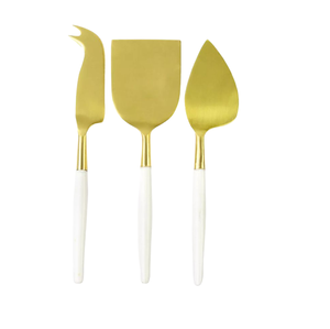 Nouveauté : Ensemble d'outils à fromage en acier inoxydable doré avec manche en résine, couteaux à fromage pour le petit-déjeuner, ensemble de spatules à beurre - Product Image 1