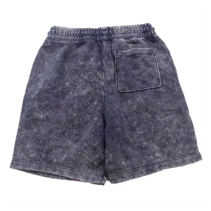 Short délavé à l'acide de couleur personnalisée pour hommes, confortable et décontracté, taille XS, tissu éponge, décoration à motif vintage, vente au design simple et simple - Product Image 6