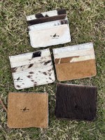 Dompet kartu ATM kulit sapi, dompet genggam gaya Barat Unisex