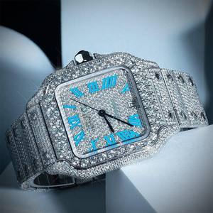 Montres mécaniques de luxe personnalisées, serties de diamants, style hip-hop, avec testeur de diamants, bracelet en moissanite couleur D VVS, fermoir, fonction Buss Down - Product Image 6