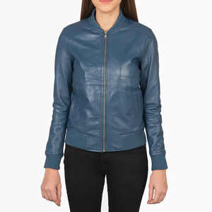 Veste zippée en cuir véritable personnalisée pour femmes | Vêtements d'extérieur classiques Slim Fit | Usine de fournisseur en gros OEM ODM - Product Image 4