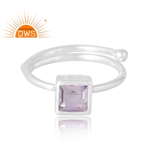 Meilleure vente 925 argent Sterling naturel rose améthyste pierre précieuse bague bijoux personnalisés pour les femmes cadeau pour elle - Product Image 3