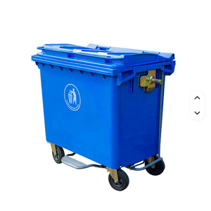 Contenedor de Basura Grande de HDPE con Tapa Abatible y Ruedas, 660L, para Transporte y Almacenamiento de Basura en Áreas Públicas Exteriores - Product Image 2