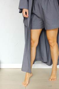 Organic Linen Handmade Floral <b>Kimono</b> <b>Vintage</b> A-Line Women's Casual Dress Washable Breathable Summer Mothers Day Gift Natural - Product Image 2