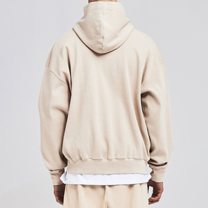 Venta al por mayor 100% algodón Premium Pullover Hoodie para los hombres de talla grande transpirable suelto estampado gráfico bordado apliques OEM mantenido - Product Image 4