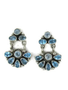 Pendientes de racimo de Topacio Azul de Geneva Apachito Pendientes de Plata de Ley 925 - Product Image 3