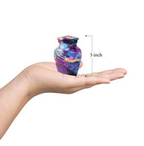 Urne tourbillonnante violette et or pour cendres humaines Urne décorative personnalisée pour adultes Souvenir Memorial Ashes Urne de 1 à 200 pouces cubes - Product Image 6