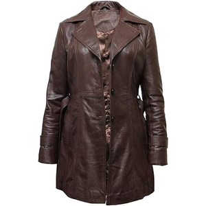 Abrigo Largo de Cuero para Mujer, Abrigo de Cuero Personalizado de Moda para Mujer, Abrigo de Cuero de Alta Calidad, Venta Especial, Personalizado - Product Image 1