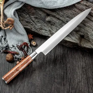 Couteau de cuisine japonais professionnel pour sushi, manche en bois de rose, acier damas, fait à la main, durable, extra-affûté, couteau de chef ambidextre - Product Image 4