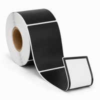 Étiquette autocollante imperméable et résistante à l'huile personnalisée - Rouleau adhésif noir pour bouteilles - Vente en gros directe d'usine - Commande en gros