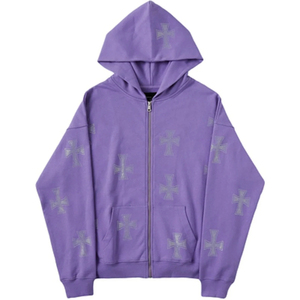 Sweat à capuche personnalisé pour homme, hiver, avec strass, avec votre propre logo, mélange polyester/coton - Product Image 2