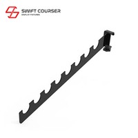 Présentoir de clubs de golf en métal Swift Courser, emballage en carton PVC avec logo personnalisé, modèle promotionnel noir/blanc pour la vente au détail
