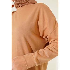 Túnica básica larga bordada Latte - Product Image 2