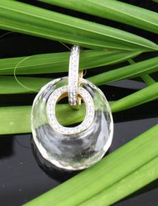 Cristal avec Zircon Bijoux pendentifs à la mode à la mode avec placage à l'or jaune Tendances chaudes - Product Image 3