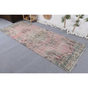 Tapis Vintage en Laine de Grande Surface 9x12 Rectangle Motif Peluche 3.5 'X 8.7' Turc Patchwork Design Rose Bleu pour Couloir Chambre Décor - Product Image 3