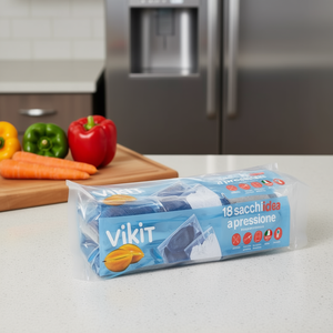 VIKIT Transparent 2111022 <b>Freezer</b> <b>Bags</b> 9 Pcs 29x37 cm Open & Close for Virinnova - Product Image 3