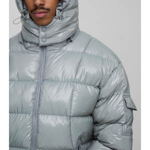 Veste d'hiver à bulles pour hommes, manteau chaud en peluche avec capuche, veste d'extérieur légère en duvet - Product Image 6