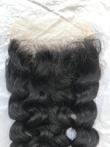 Producto caliente mongol Afro Kinky Curly 4x4 Cierre de encaje transparente Proveedor indio Cutícula virgen cruda Agilent Remy Hair - Product Image 4