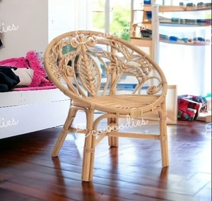 Chaise de chambre d'enfant en rotin tissé à la main et en bambou naturel Offre Spéciale meubles de salle de jeux pour enfants chaise tissée pour bébé et tout-petits - Product Image 5