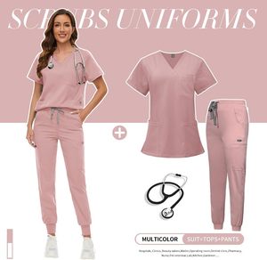 Costumes de gommage élégants en coton Ensembles d'uniformes médicaux pour hôpitaux en gros Vêtements d'allaitement personnalisés pour médecins et infirmières - Product Image 3